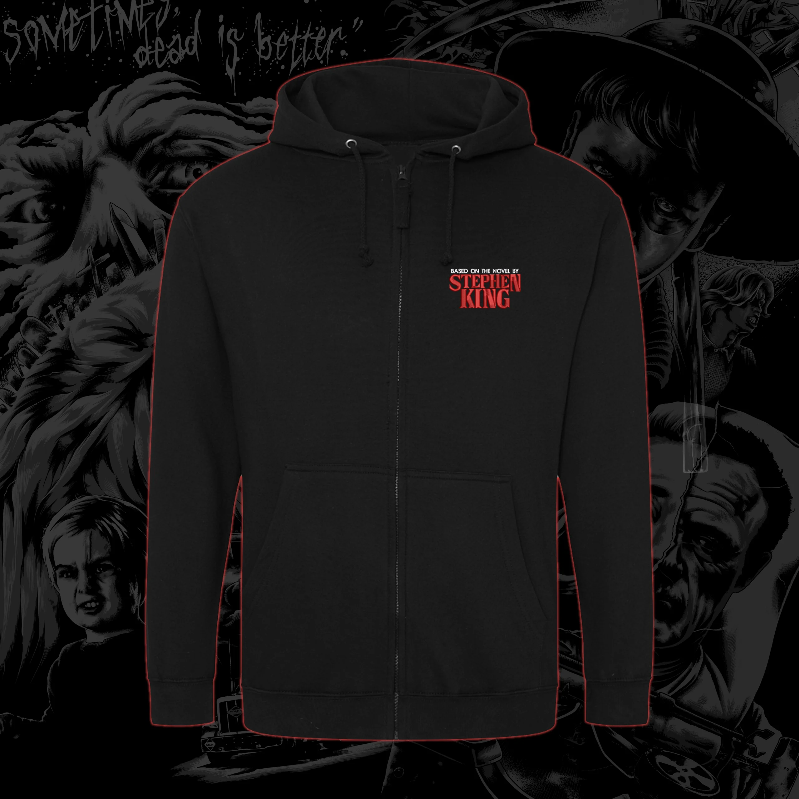 King of Horror – Embroidered Zip-Up – Deadzone Clothing